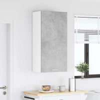 Produktbild för Hängande skåp med lagring Betonggrå och vit 50 x 31 x 100 cm