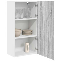 Produktbild för Hängande skåp med lagring Grå Sonoma och vit 50 x 31 x 100 cm