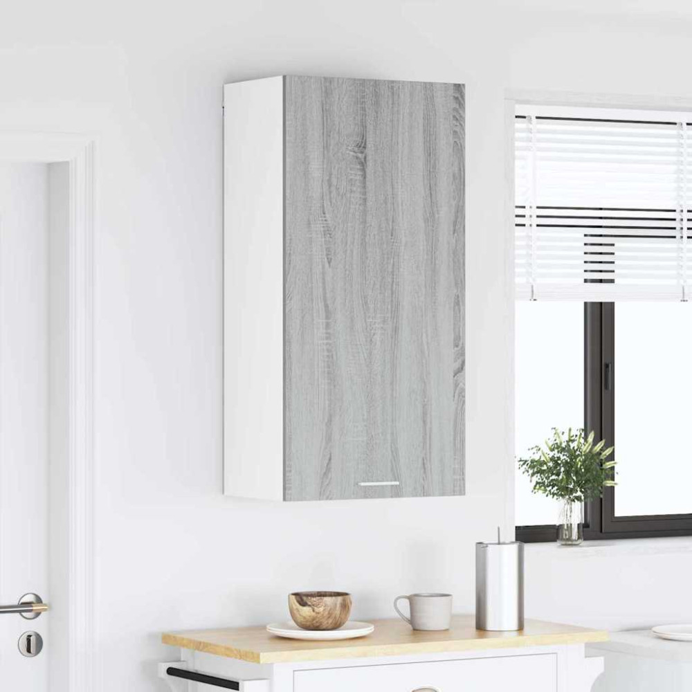 Produktbild för Hängande skåp med lagring Grå Sonoma och vit 50 x 31 x 100 cm