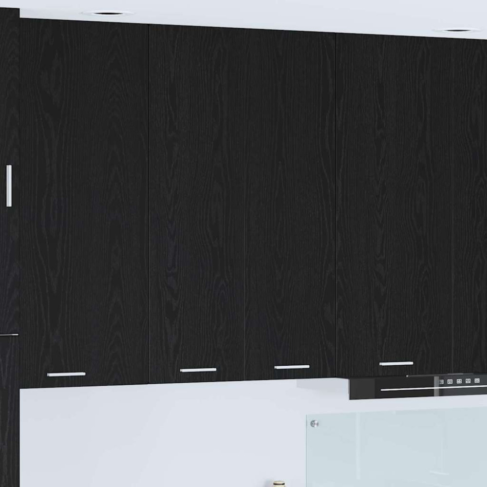Produktbild för Hängande skåp Svart Ek 60 x 31 x 100 cm Konstruerat trä