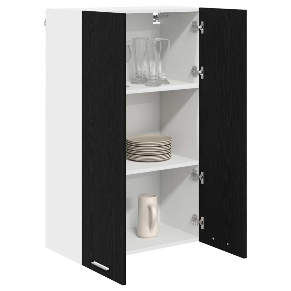 Produktbild för Hängande skåp Svart Ek 60 x 31 x 100 cm Konstruerat trä