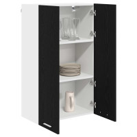 Produktbild för Hängande skåp Svart Ek 60 x 31 x 100 cm Konstruerat trä