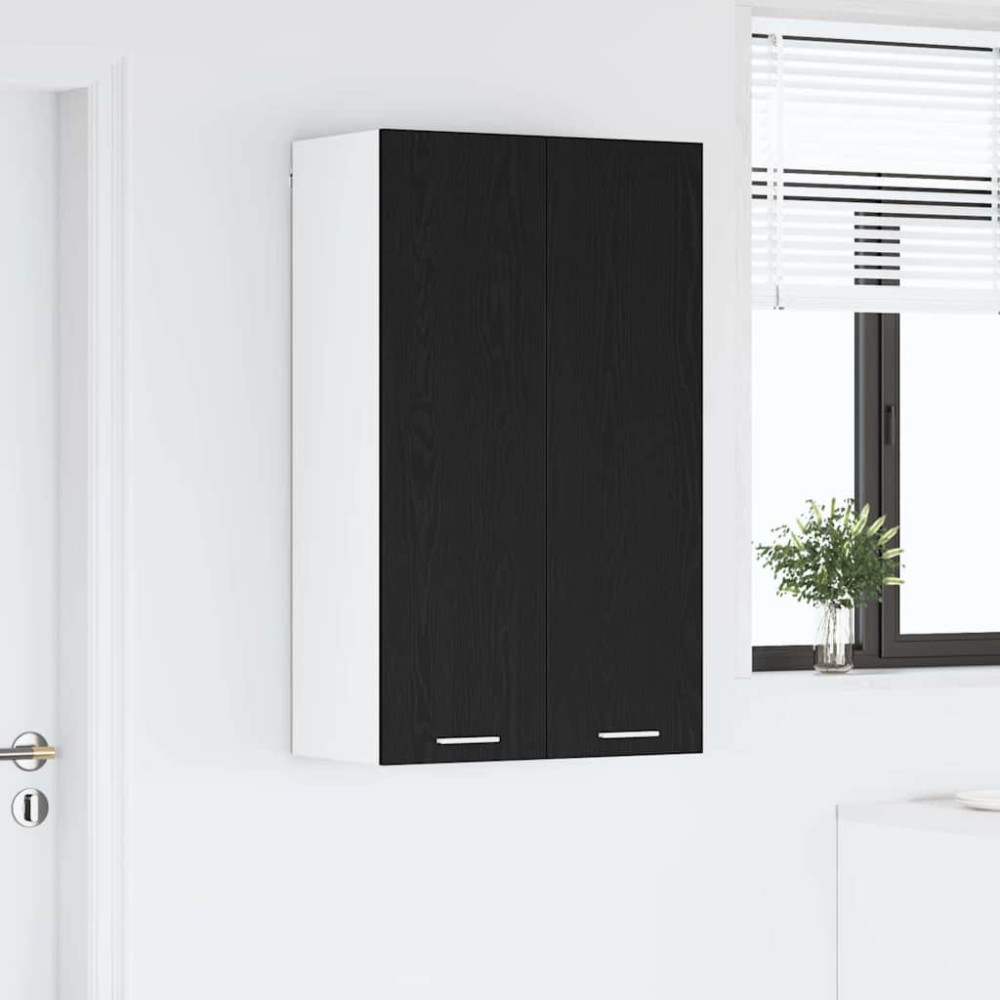 Produktbild för Hängande skåp Svart Ek 60 x 31 x 100 cm Konstruerat trä