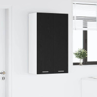 Produktbild för Hängande skåp Svart Ek 60 x 31 x 100 cm Konstruerat trä