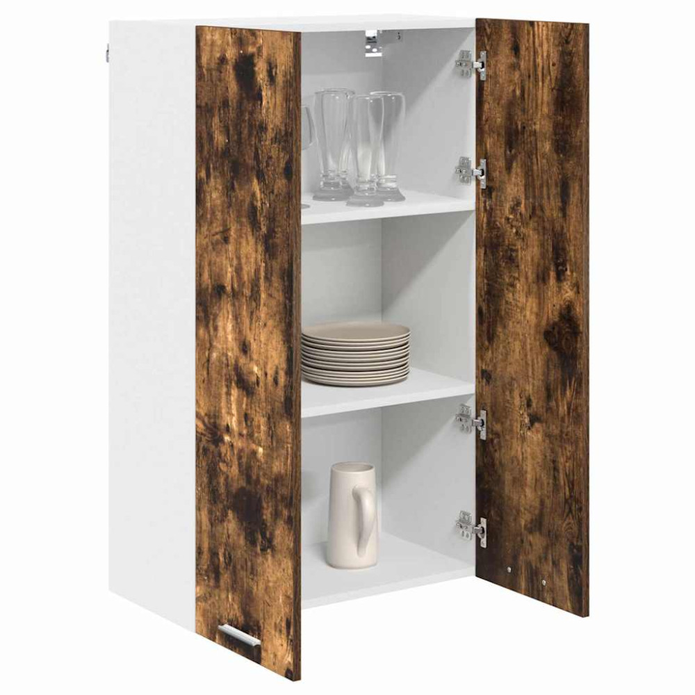 Produktbild för Hängande skåp med dörr Rökt ek 60 x 31 x 100 cm Konstruerat trä