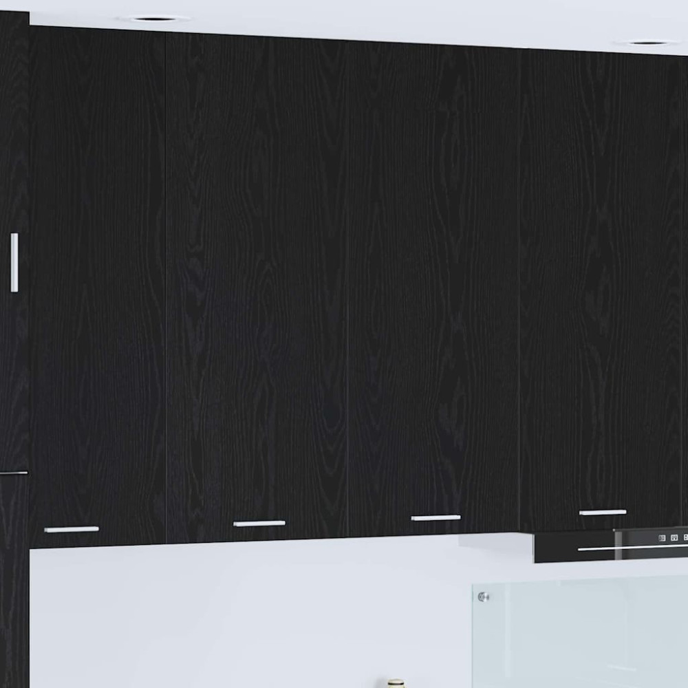 Produktbild för Hängande skåp Svart Ek 80 x 31 x 100 cm Konstruerat trä