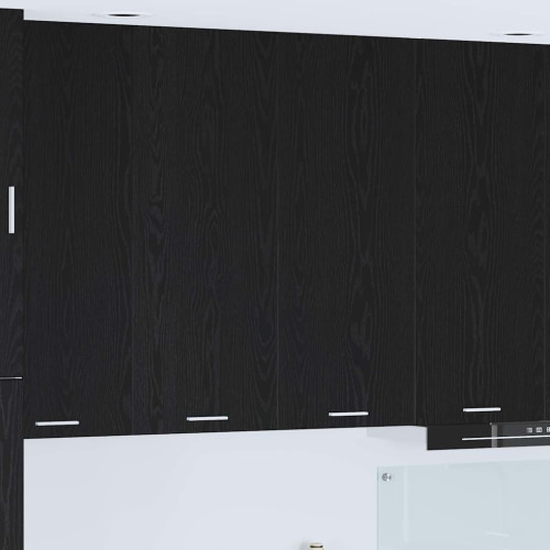 vidaXL Hängande skåp Svart Ek 80 x 31 x 100 cm Konstruerat trä