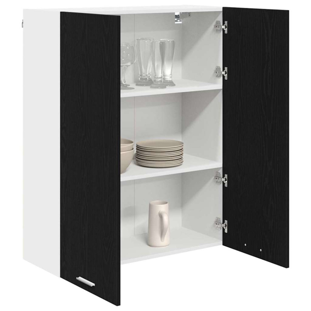 Produktbild för Hängande skåp Svart Ek 80 x 31 x 100 cm Konstruerat trä