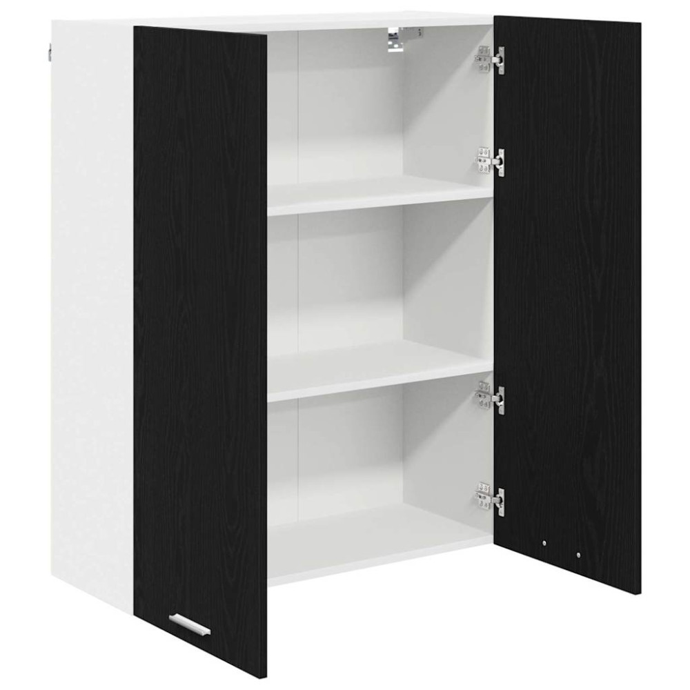 Produktbild för Hängande skåp Svart Ek 80 x 31 x 100 cm Konstruerat trä