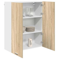 Produktbild för Hängande skåp Sonoma-ek 80 x 31 x 100 cm Konstruerat trä