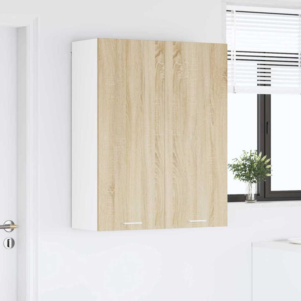 Produktbild för Hängande skåp Sonoma-ek 80 x 31 x 100 cm Konstruerat trä