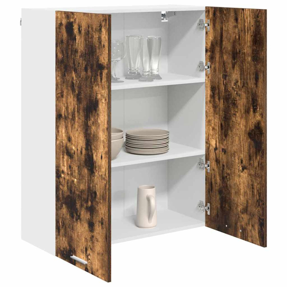 Produktbild för Hängande skåp med dörr Rökt ek 80 x 31 x 100 cm Konstruerat trä