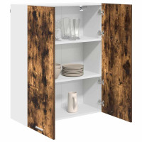 Produktbild för Hängande skåp med dörr Rökt ek 80 x 31 x 100 cm Konstruerat trä