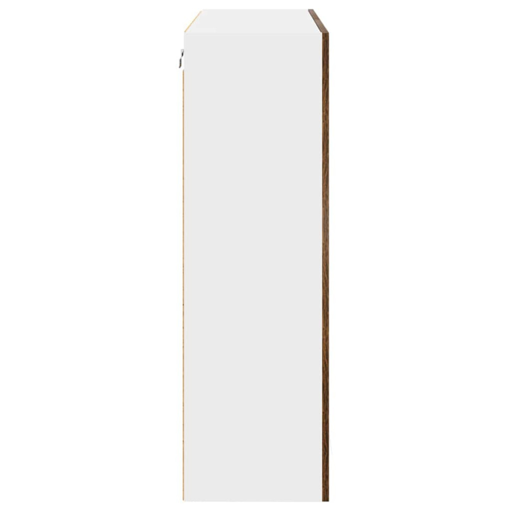 Produktbild för Hängande skåp med dörr Rökt ek 80 x 31 x 100 cm Konstruerat trä