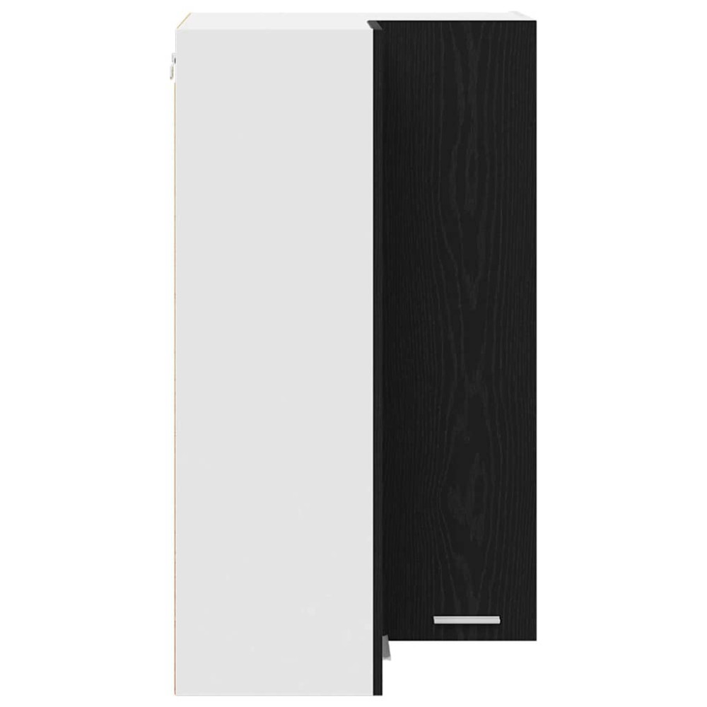 Produktbild för Hängande skåp Svart ek och vit 57 x 57 x 100 cm Konstruerat trä