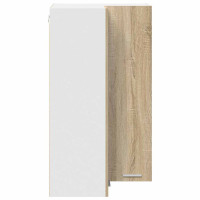 Produktbild för Hängande skåp med lagring Sonoma ek och vit 57 x 57 x 100 cm