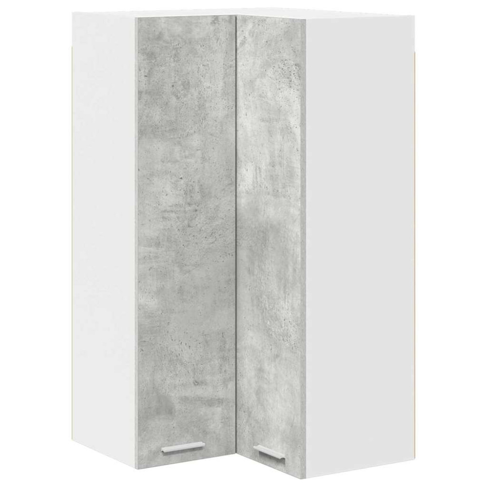 Produktbild för Hängande skåp med lagring Betonggrå och vit 57 x 57 x 100 cm