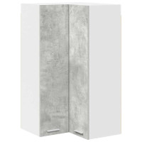 Produktbild för Hängande skåp med lagring Betonggrå och vit 57 x 57 x 100 cm