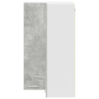 Produktbild för Hängande skåp med lagring Betonggrå och vit 57 x 57 x 100 cm