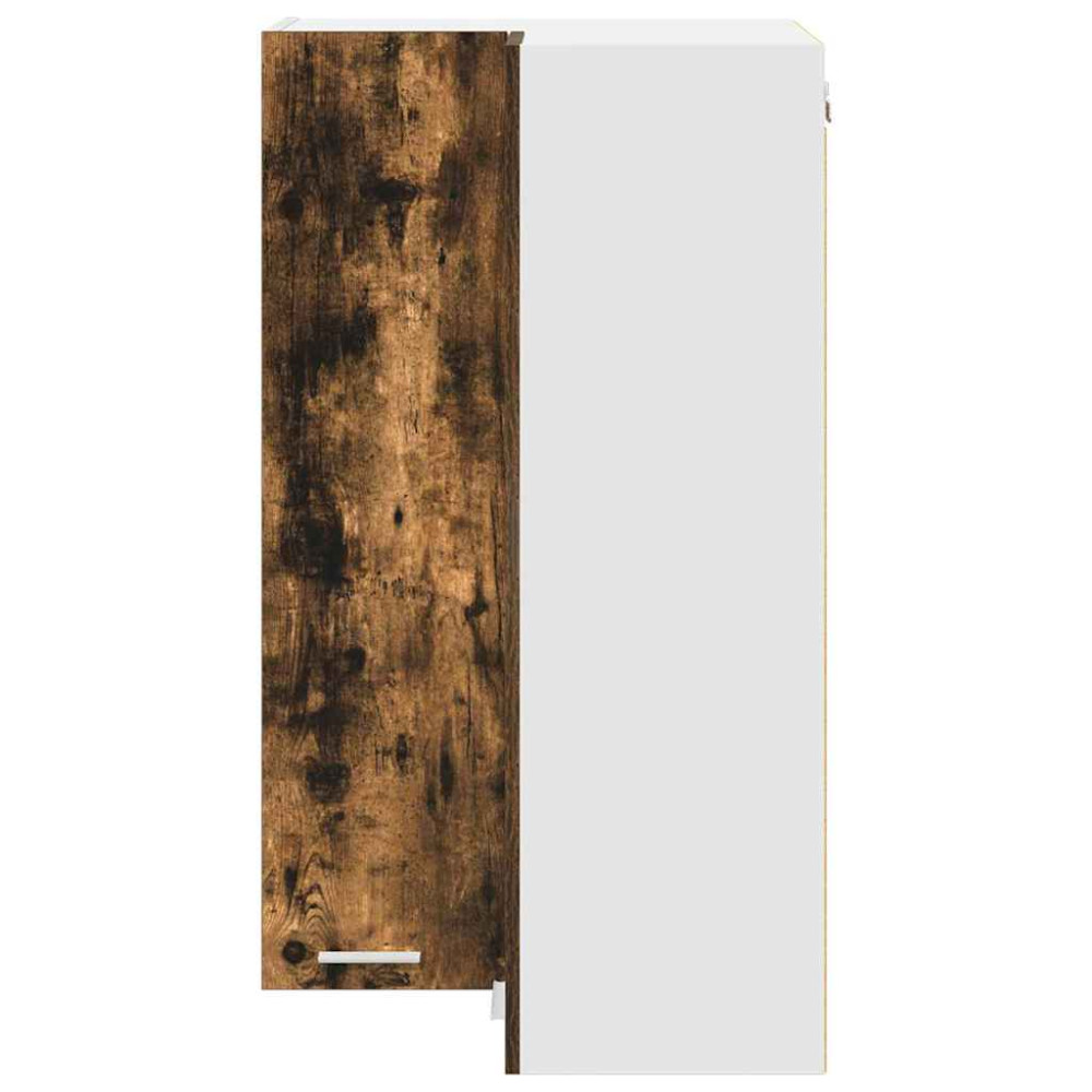 Produktbild för Hängande skåp Rökt ek och vit 57 x 57 x 100 cm Konstruerat trä