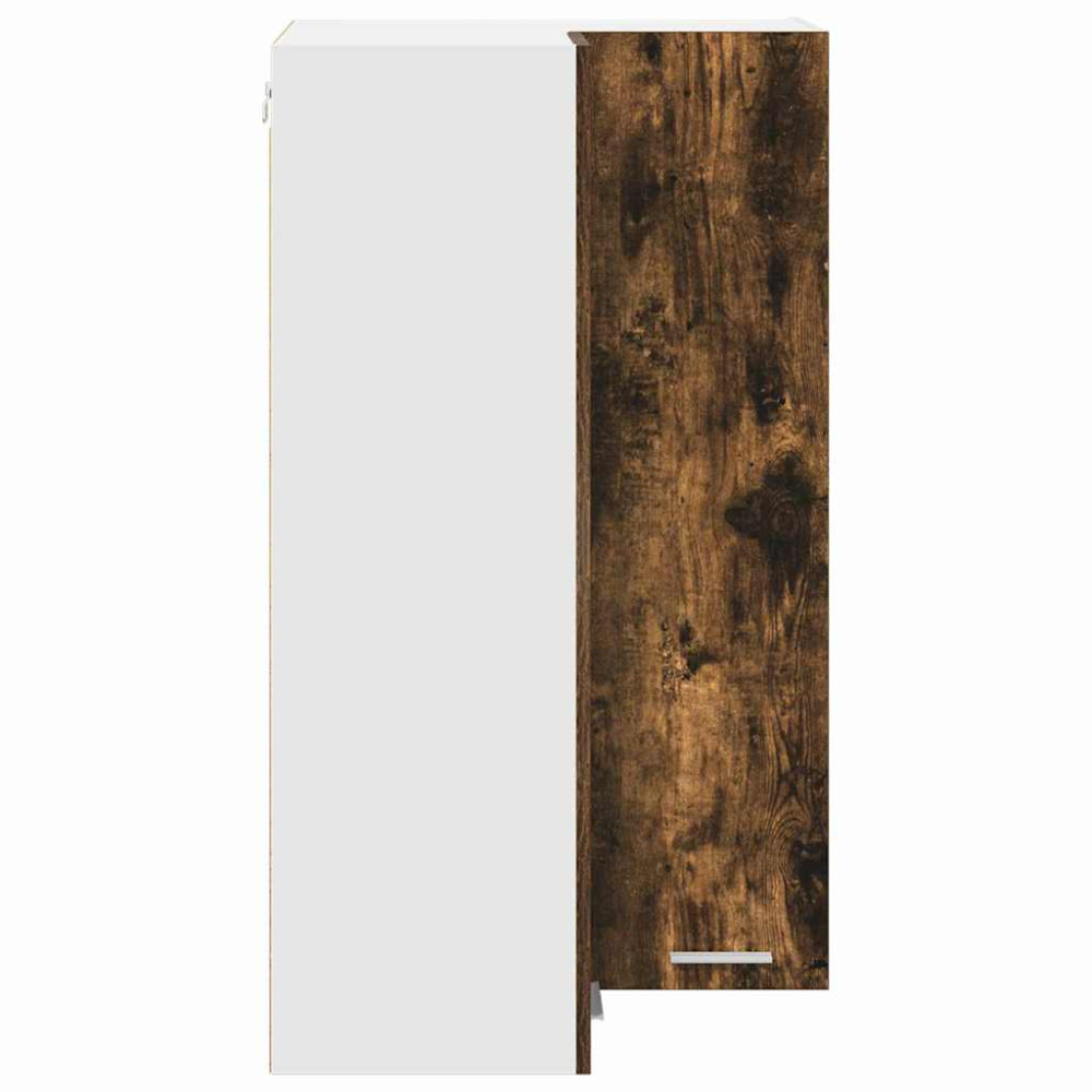 Produktbild för Hängande skåp Rökt ek och vit 57 x 57 x 100 cm Konstruerat trä