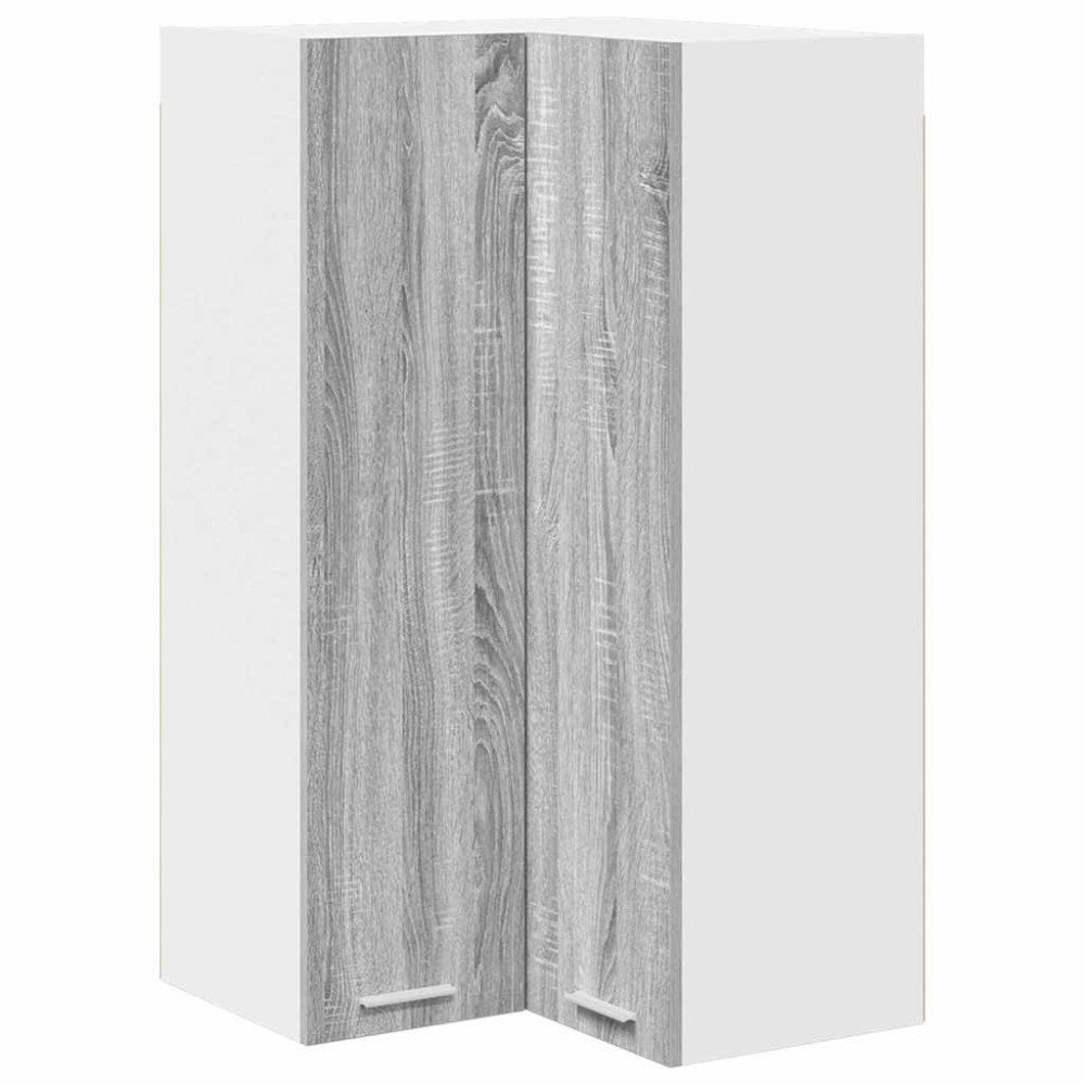 Produktbild för Hängande skåp med lagring Grå Sonoma och vit 57 x 57 x 100 cm