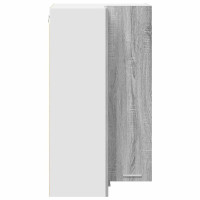 Produktbild för Hängande skåp med lagring Grå Sonoma och vit 57 x 57 x 100 cm
