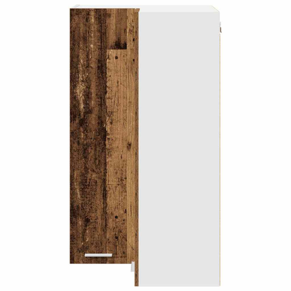 Produktbild för Hängande skåp med lagring Gamla trä och vit 57 x 57 x 100 cm