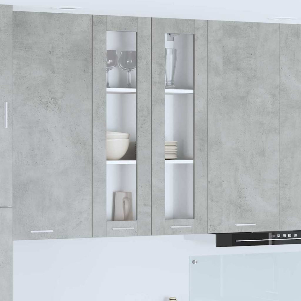 Produktbild för Hängande skåp Betonggrå 60 x 31 x 100 cm Konstruerat trä