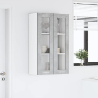 Produktbild för Hängande skåp Betonggrå 60 x 31 x 100 cm Konstruerat trä