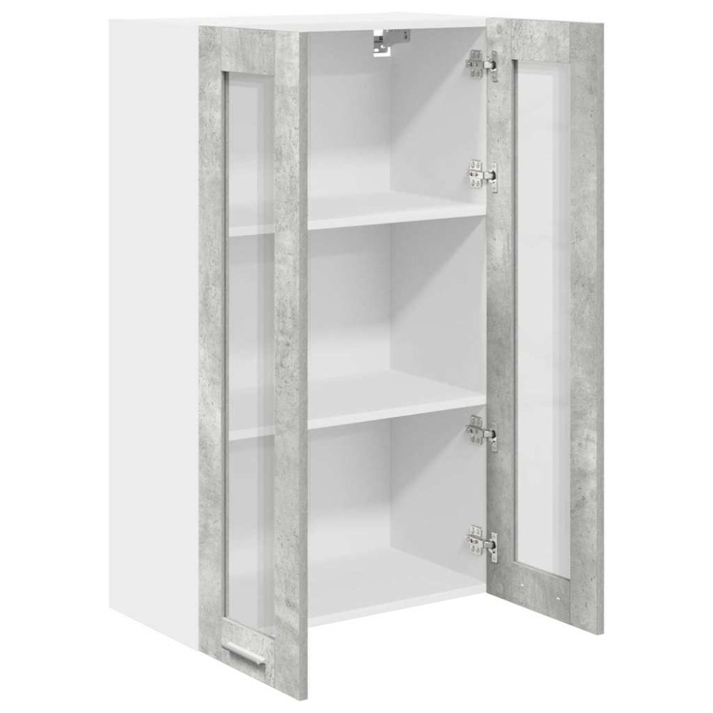 Produktbild för Hängande skåp Betonggrå 60 x 31 x 100 cm Konstruerat trä