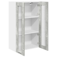 Produktbild för Hängande skåp Betonggrå 60 x 31 x 100 cm Konstruerat trä