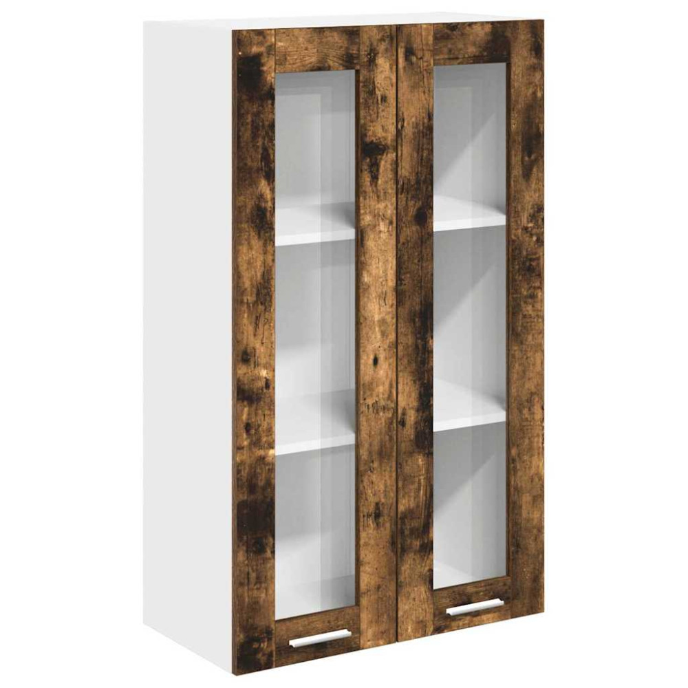 Produktbild för Hängande skåp med dörr Rökt ek 60 x 31 x 100 cm Konstruerat trä