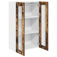 Produktbild för Hängande skåp med dörr Rökt ek 60 x 31 x 100 cm Konstruerat trä