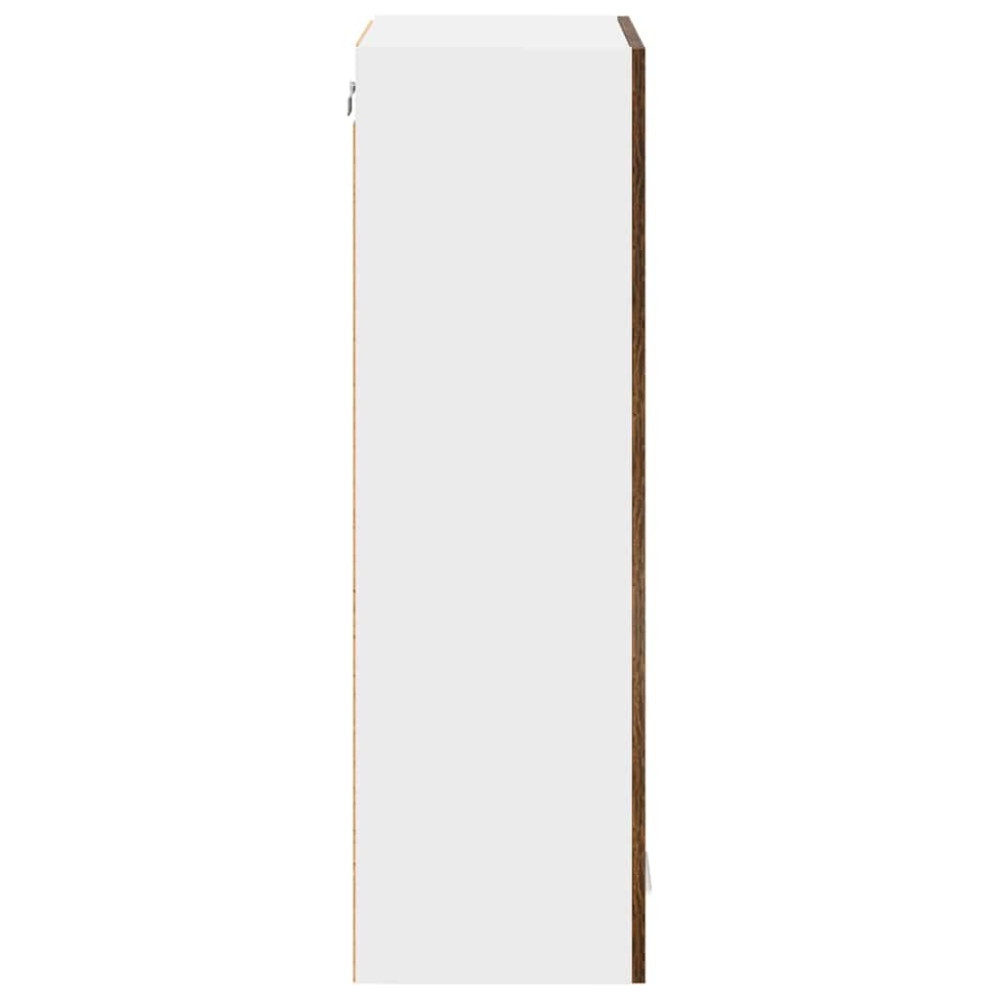Produktbild för Hängande skåp med dörr Rökt ek 60 x 31 x 100 cm Konstruerat trä