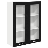Produktbild för Hängande skåp Svart Ek 80 x 31 x 100 cm Konstruerat trä
