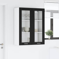 Produktbild för Hängande skåp Svart Ek 80 x 31 x 100 cm Konstruerat trä