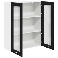 Produktbild för Hängande skåp Svart Ek 80 x 31 x 100 cm Konstruerat trä