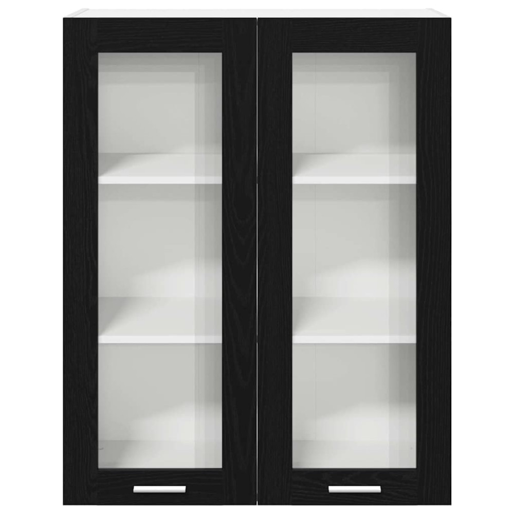 Produktbild för Hängande skåp Svart Ek 80 x 31 x 100 cm Konstruerat trä