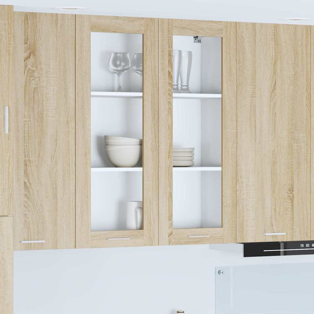 Produktbild för Hängande skåp Sonoma-ek 80 x 31 x 100 cm Konstruerat trä