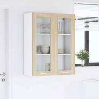 Produktbild för Hängande skåp Sonoma-ek 80 x 31 x 100 cm Konstruerat trä