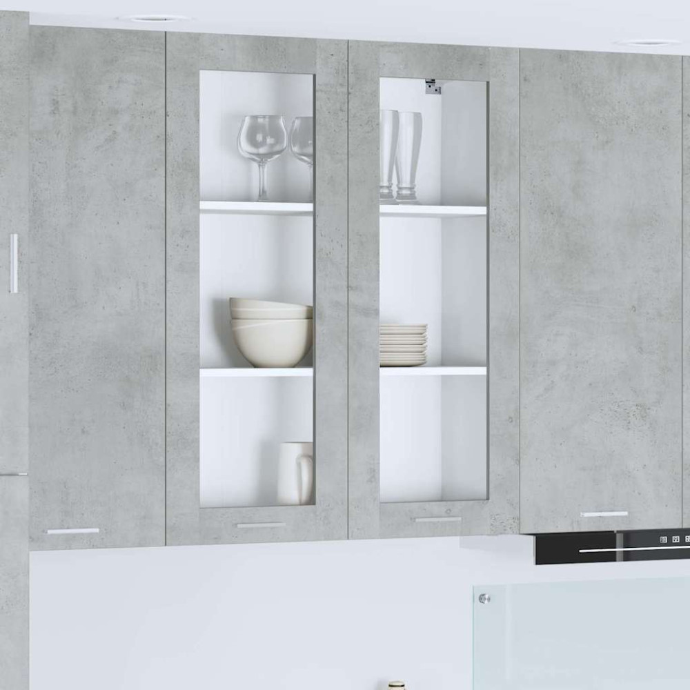 Produktbild för Hängande skåp Betonggrå 80 x 31 x 100 cm Konstruerat trä