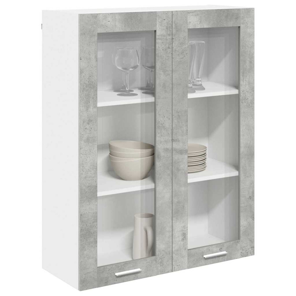Produktbild för Hängande skåp Betonggrå 80 x 31 x 100 cm Konstruerat trä