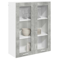 Produktbild för Hängande skåp Betonggrå 80 x 31 x 100 cm Konstruerat trä