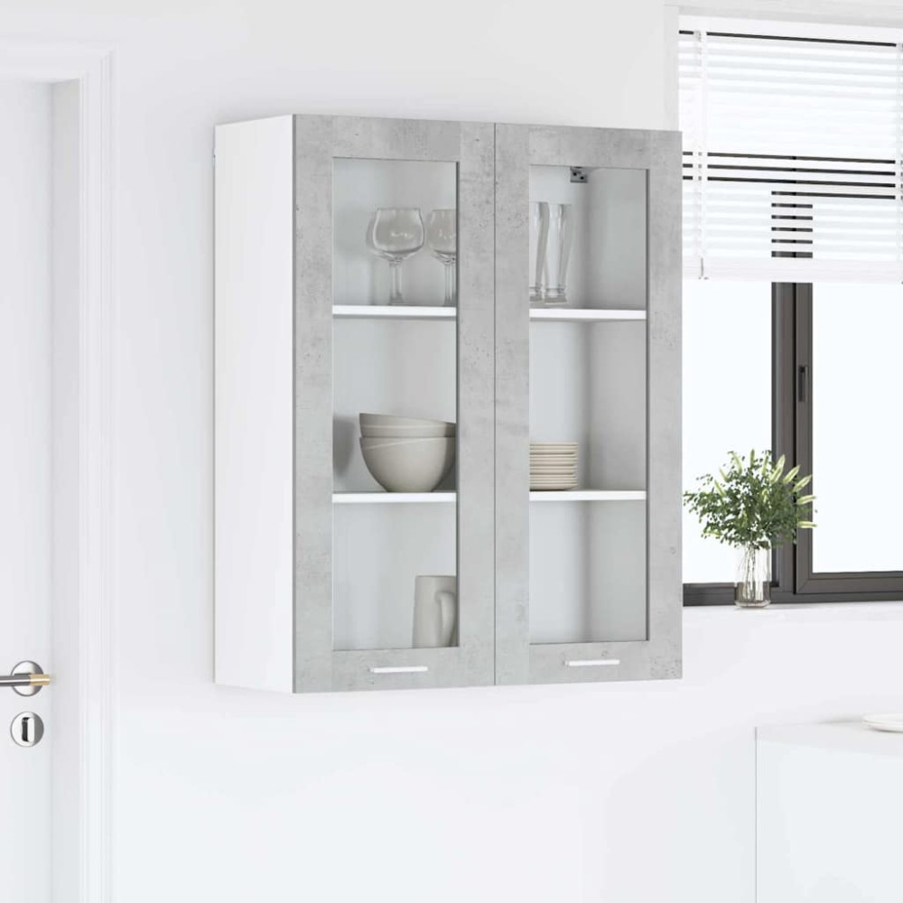 Produktbild för Hängande skåp Betonggrå 80 x 31 x 100 cm Konstruerat trä