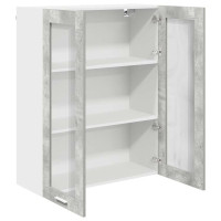 Produktbild för Hängande skåp Betonggrå 80 x 31 x 100 cm Konstruerat trä