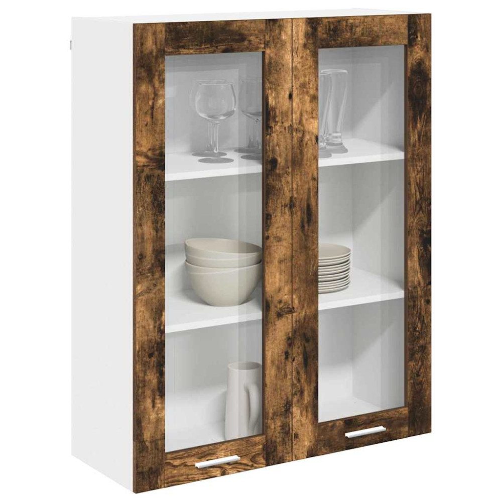 Produktbild för Hängande skåp med dörr Rökt ek 80 x 31 x 100 cm Konstruerat trä