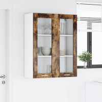Produktbild för Hängande skåp med dörr Rökt ek 80 x 31 x 100 cm Konstruerat trä