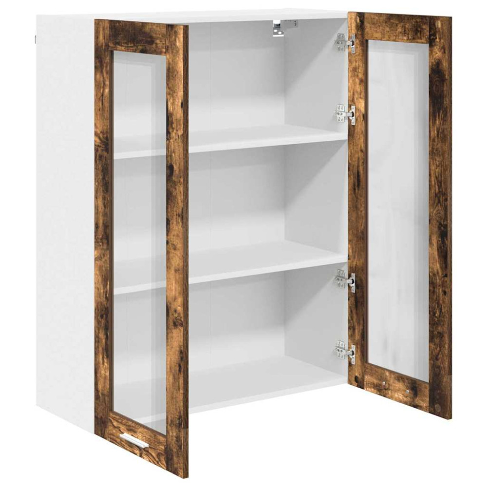 Produktbild för Hängande skåp med dörr Rökt ek 80 x 31 x 100 cm Konstruerat trä
