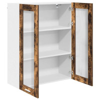 Produktbild för Hängande skåp med dörr Rökt ek 80 x 31 x 100 cm Konstruerat trä